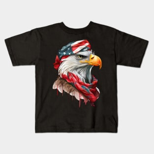 Bald Eagle 4th of July desig Kids T-Shirt